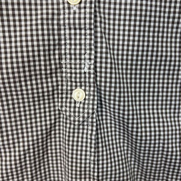 Lauren Ralph Lauren Button Up Top Womens  Size M Plaid Flip Cuff Black green tag - Picture 6 of 16